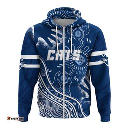 personalised geelong football aboriginal hoodie go cats