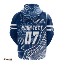 personalised geelong football aboriginal hoodie go cats