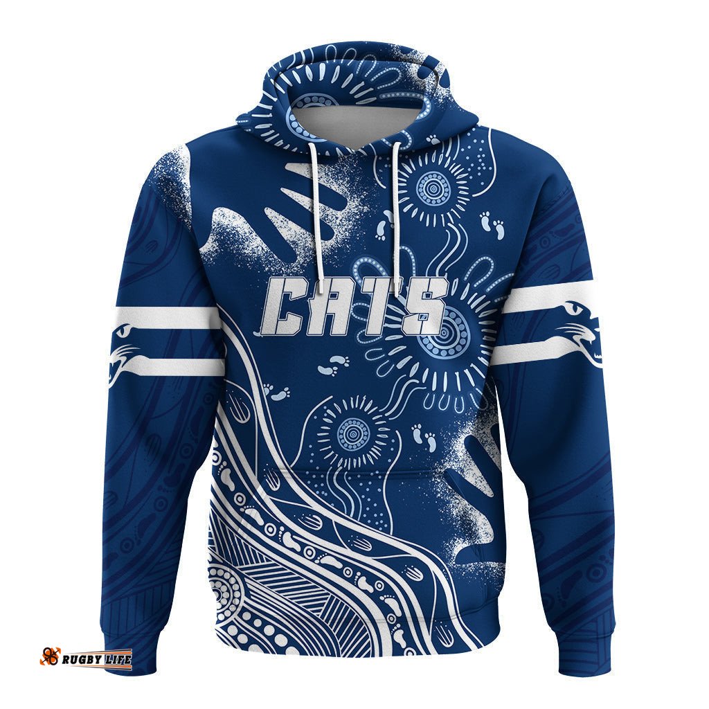 personalised geelong football aboriginal hoodie go cats