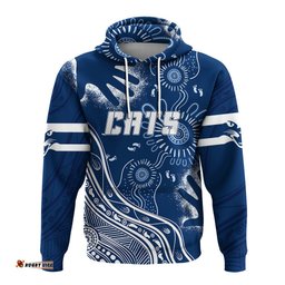 personalised geelong football aboriginal hoodie go cats