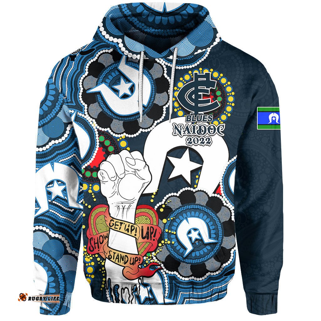 custom personalised blues australian football hoodie naidoc week lets fight together 03