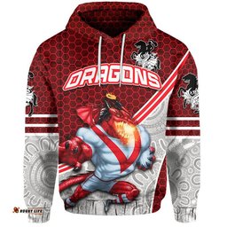 custom personalised dragons rugby hoodie mix aboriginal simple 04