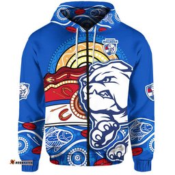 custom personalised western bulldogs aboriginal football zip up and pullover hoodie dogs style