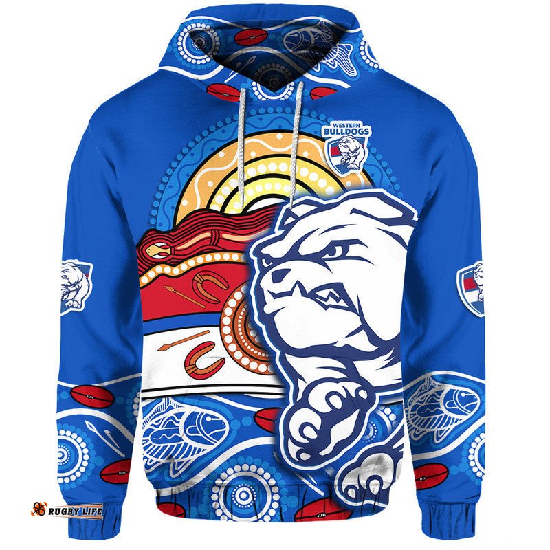 custom personalised western bulldogs aboriginal football zip up and pullover hoodie dogs style