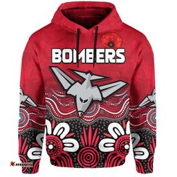 bombers anzac hoodie essendon football aboriginal remember them