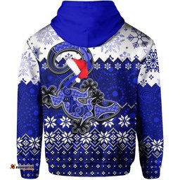 aboriginal christmas lizard hoodie blue style