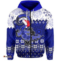 aboriginal christmas lizard hoodie blue style