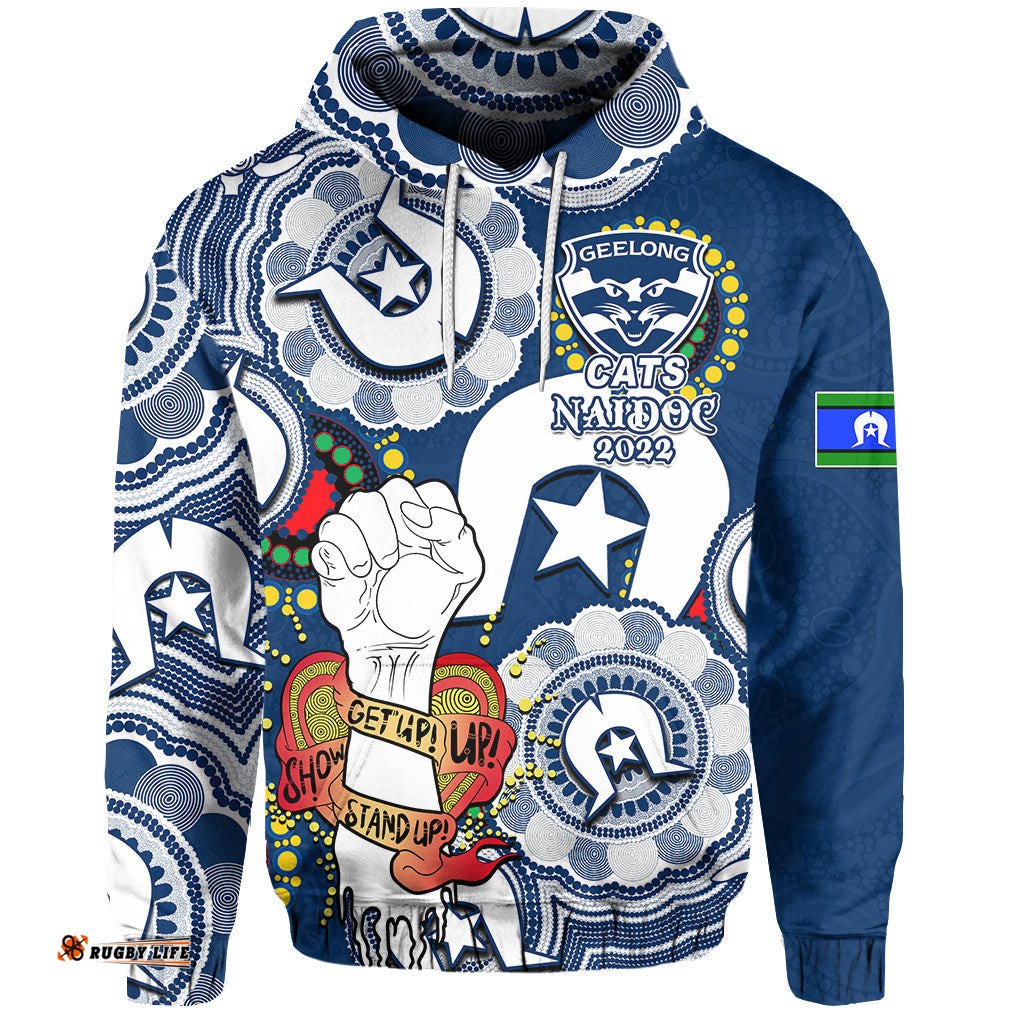 custom personalised cats australian football hoodie naidoc week lets fight together 08