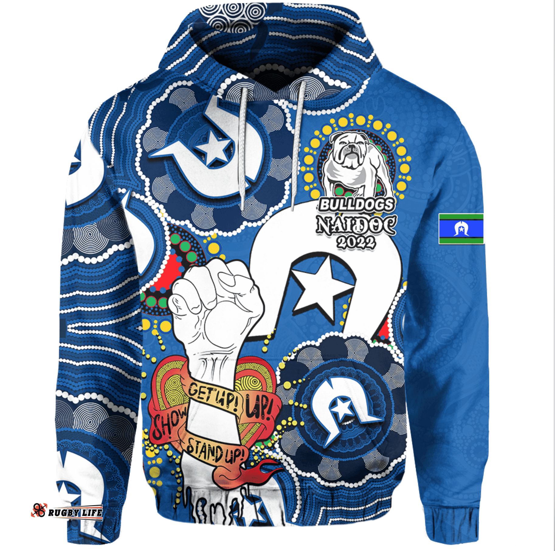 custom personalised bulldogs rugby naidoc week hoodie lets fight together 07