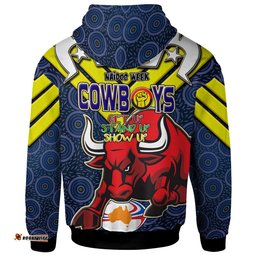 cowboys rugby hoodie custom cowboys naidoc week buffalo rugby "get up stand up show up" with aboriginal patterns hoodie rlt12