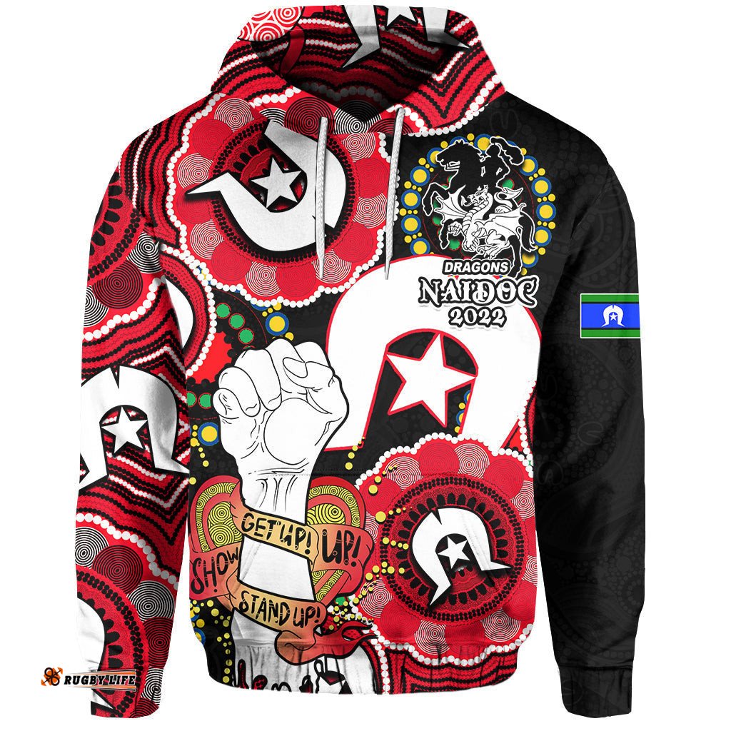 custom personalised dragons rugby naidoc week hoodie lets fight together no2 01