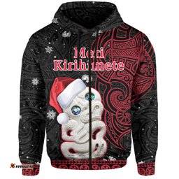 new zealand christmas hoodie hei tiki red pohutukawa meri kirihimete