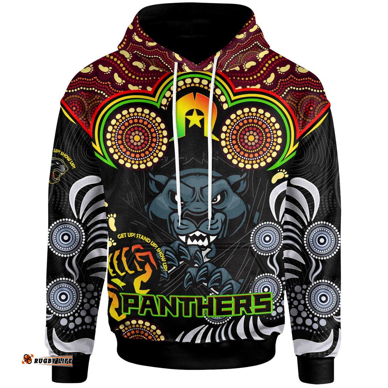 panthers rugby naidoc panthers indigenous and torres strait aboriginal style hoodie rlt12