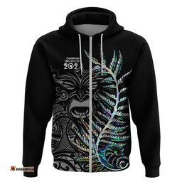 custom new zealand rugby hoodie nz black fern champions history with papua shell