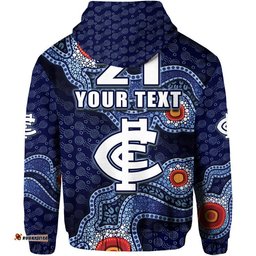 custom personalised carlton blues indigenous aboriginal style zip up and pullover hoodie