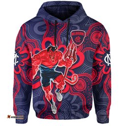 demons football hoodie australian aboriginal dot painting