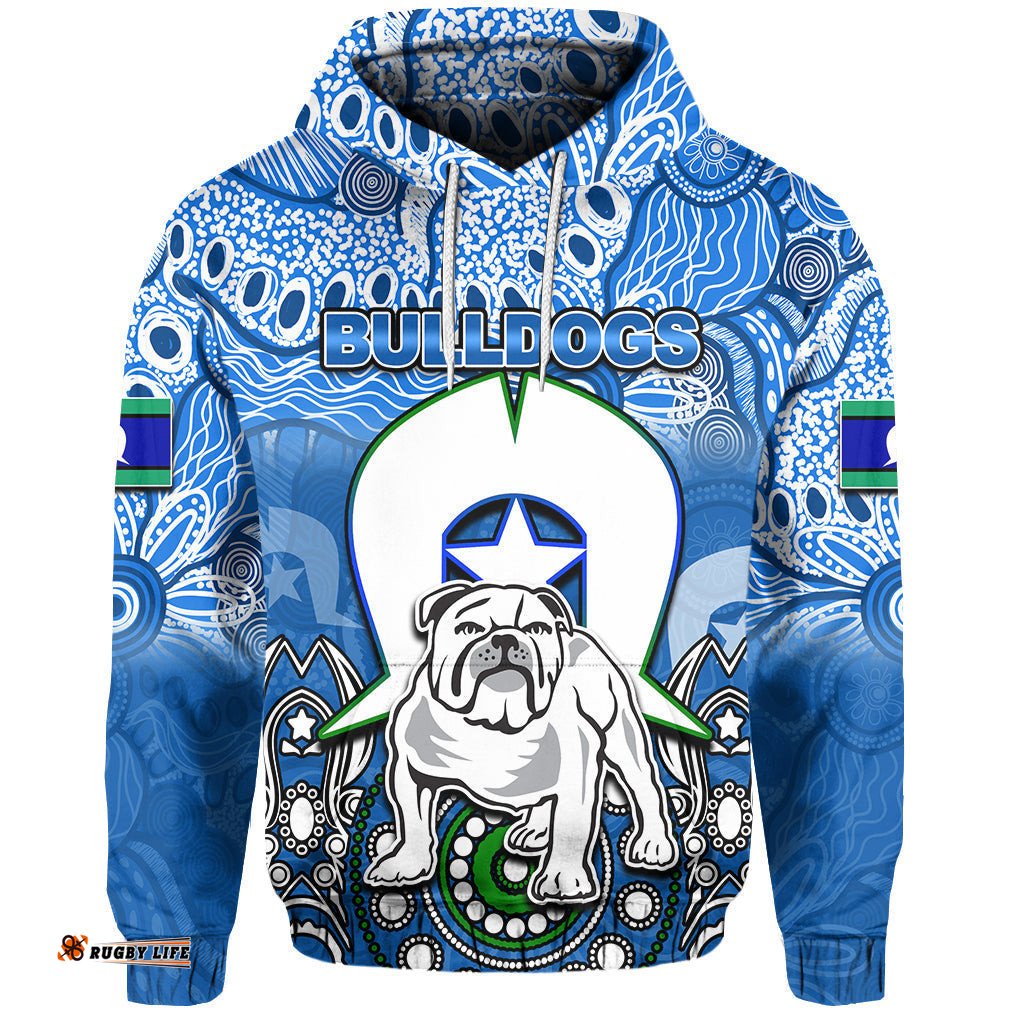 custom personalised bulldogs torres strait islanders mix aboriginal hoodie 09
