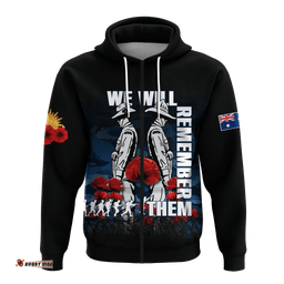 australia anzac hoodie camouflage with poppy blue