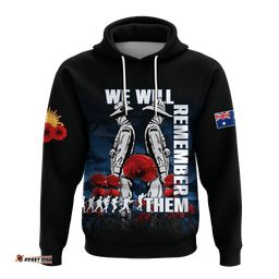 australia anzac hoodie camouflage with poppy blue