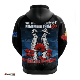 australia anzac hoodie camouflage with poppy blue