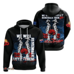 australia anzac hoodie camouflage with poppy blue