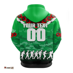 custom personalised melbourne stars anzac hoodie camouflage with poppy