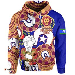 custom personalised lions australian football hoodie naidoc week lets fight together 02