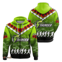 sydney thunder anzac hoodie camouflage with poppy