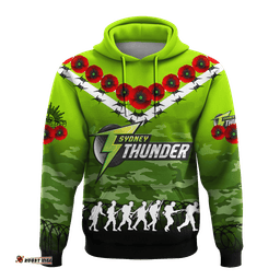 sydney thunder anzac hoodie camouflage with poppy