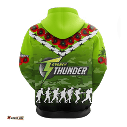 sydney thunder anzac hoodie camouflage with poppy