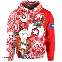 custom personalised swans australian football hoodie naidoc week lets fight together 05