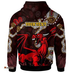 stgeorge rugby hoodie custom dragons with rugby ball and knight contemporary style of aboriginal rlt12