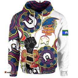 custom personalised crows australian football hoodie naidoc week lets fight together no2 09