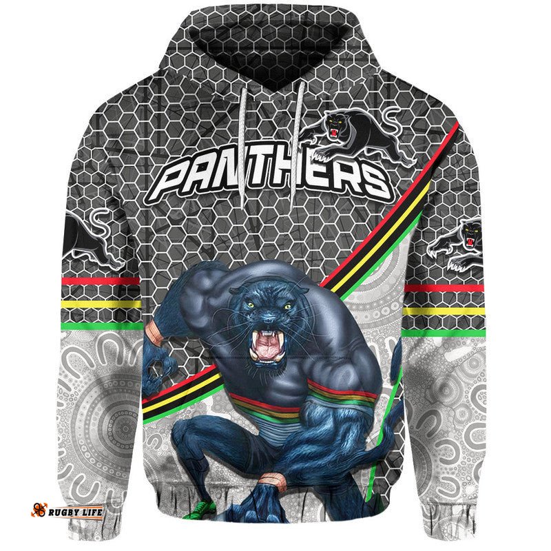 custom personalised panthers rugby hoodie mix aboriginal simple 08