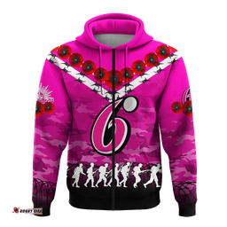 custom personalised sydney sixers anzac hoodie camouflage with poppy