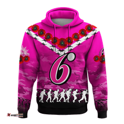 custom personalised sydney sixers anzac hoodie camouflage with poppy