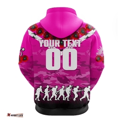custom personalised sydney sixers anzac hoodie camouflage with poppy