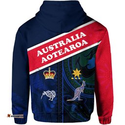 aotearoa mix australia zip up and pullover hoodie maori mix aboriginal line arty style