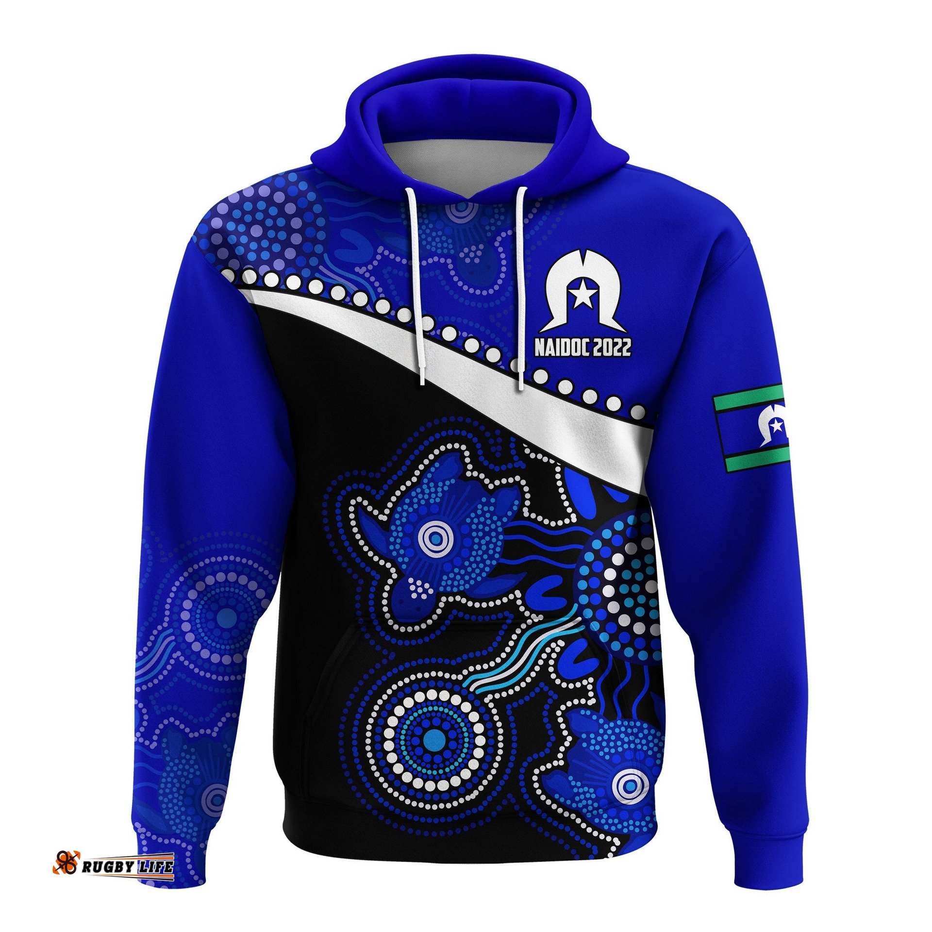 naidoc week hoodie torres strait islanders version blue aboriginal turtles