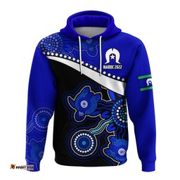 naidoc week hoodie torres strait islanders version blue aboriginal turtles