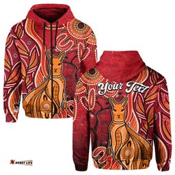 custom personalised australian aboriginal art hoodie aussie animal red version