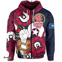 custom personalised demons australian football hoodie naidoc week lets fight together 09