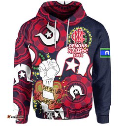 custom personalised demons australian football hoodie naidoc week lets fight together 09