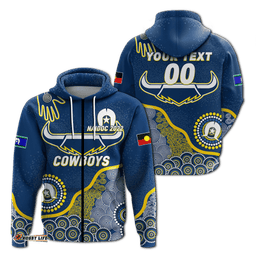 custom personalised cowboys rugby naidoc aboriginal hoodie