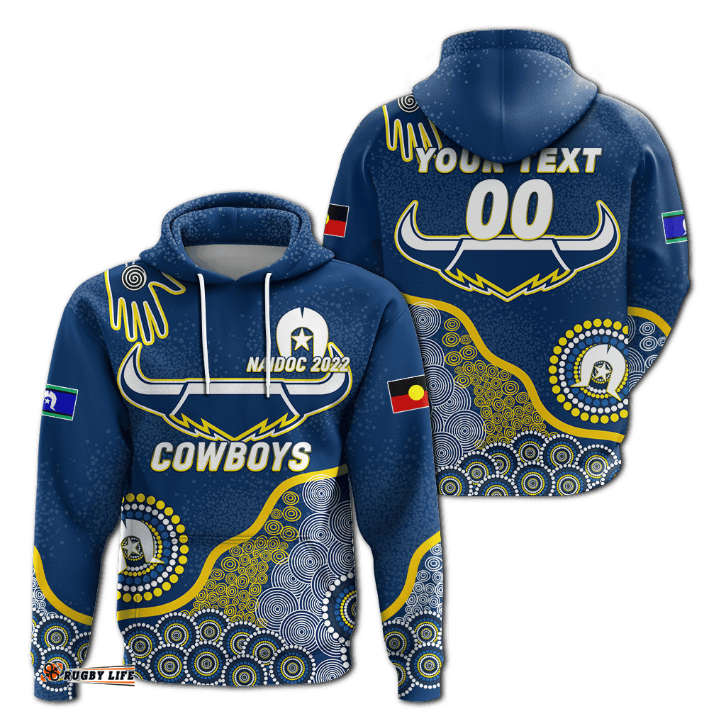 custom personalised cowboys rugby naidoc aboriginal hoodie