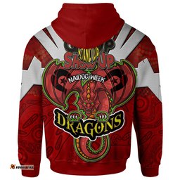 st george rugby hoodie custom naidoc week dragon with aboriginal patterns get up stand up show up hoodie rlt12
