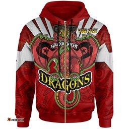 st george rugby hoodie custom naidoc week dragon with aboriginal patterns get up stand up show up hoodie rlt12
