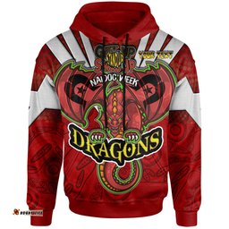 st george rugby hoodie custom naidoc week dragon with aboriginal patterns get up stand up show up hoodie rlt12
