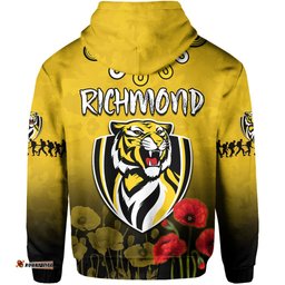 richmond anzac hoodie tigers aboriginal poppy