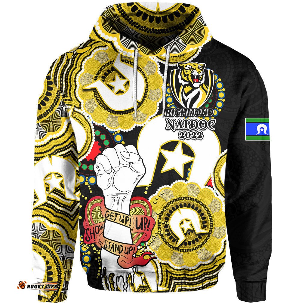 custom personalised richmond australian football hoodie naidoc week lets fight together 07